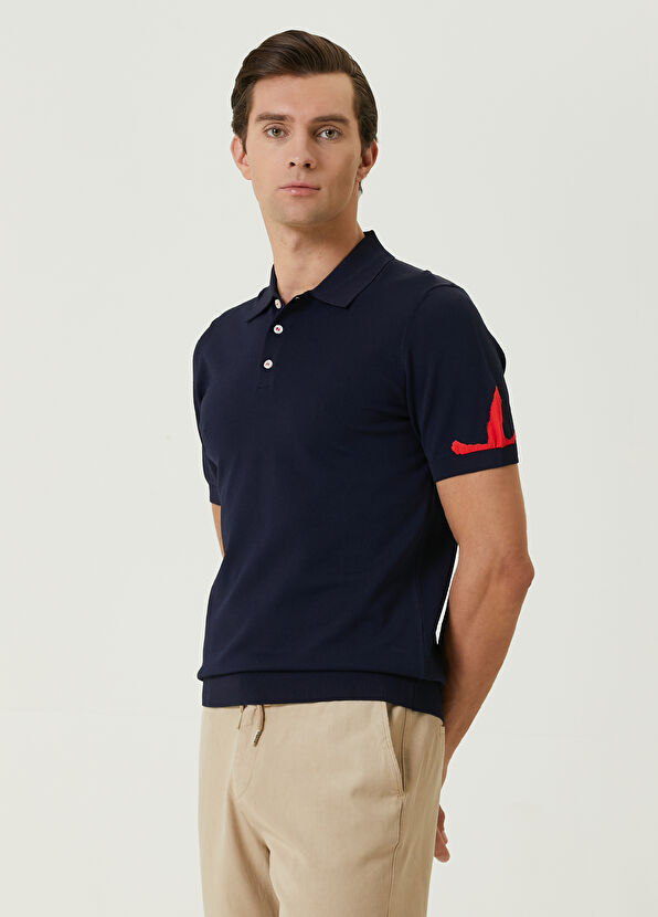 Beymen Club Lacivert Polo Yaka Kaz Jakarlı Kısa Kollu Triko - 1