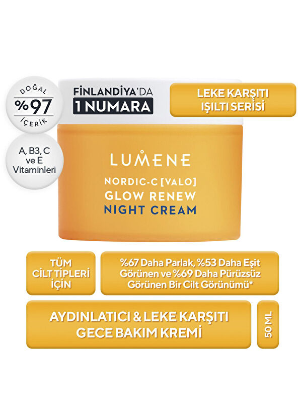Lumene Glow Renew Night Cream Brightening Anti-Blemish Face Care Cream 50 ml - 2