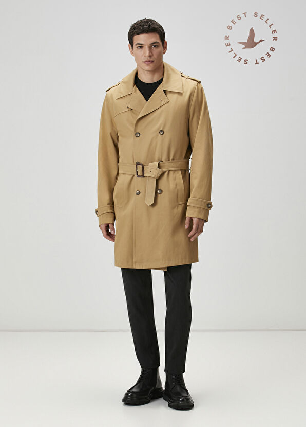 Beymen Club Beige Inner Vest Detailed Organic Cotton Overcoat - 1