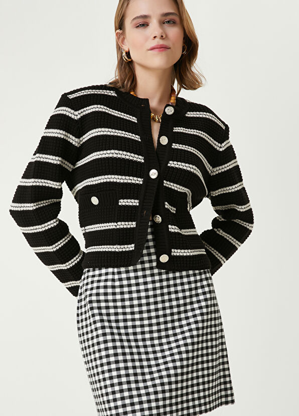 Beymen Club Siyah Beyaz Kareli Mini Etek - 2