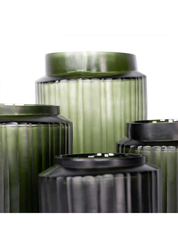 GUAXS Tonda Light Steelgrey Black Steelgrey Cam Büyük Boy Dekoratif Obje - 3