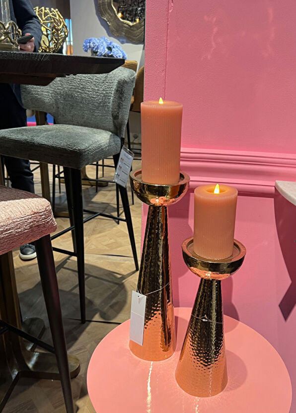 Bakara Collection Lizz Pirinç Gold Küçük Boy Mumluk - 4