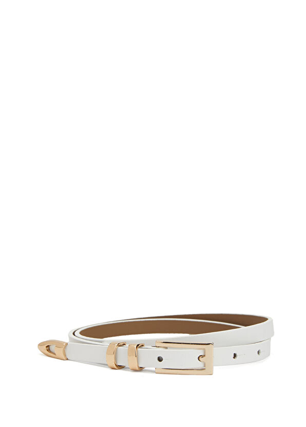 Beymen Club White Women's Leather Belt - 1
