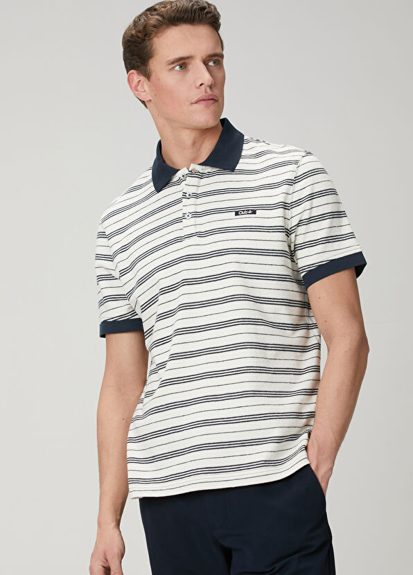 Beymen Club Comfort Fit Lacivert Beyaz Çizgili T-shirt - 4