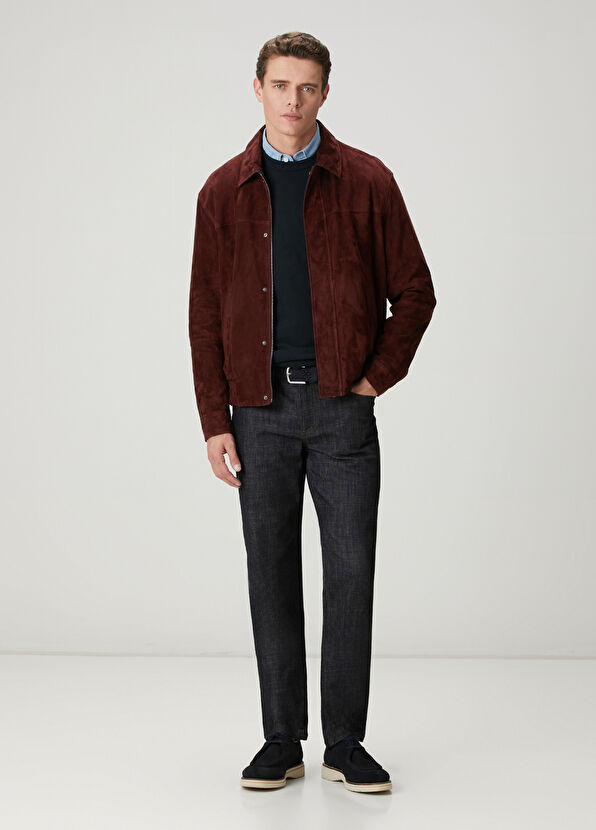 Beymen Club Burgundy Double-Sided Suede Jacket - 4