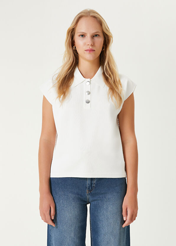 Beymen Club Kırık Beyaz Kısa Kol Polo Triko - 4