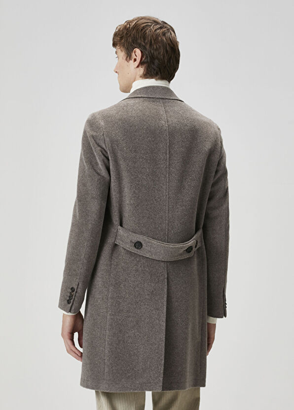 Kahverengi Yün Palto - Görsel 6