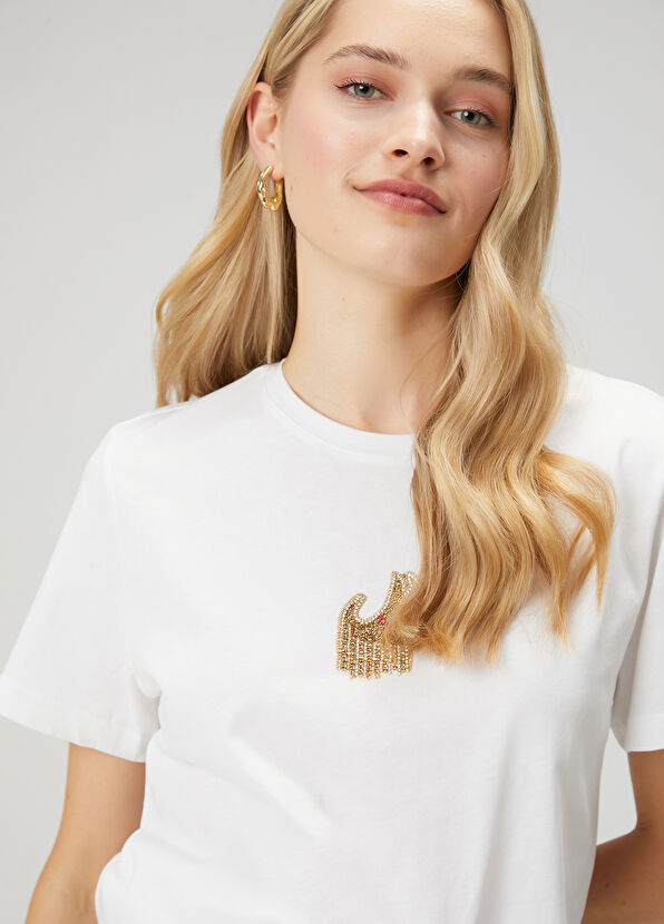 Beymen Club Agatha Beyaz Taş İşlemeli T-shirt - 2