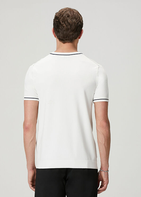 Beymen Club Off-White Goose Jacquard Short-Sleeved Sweater - 4