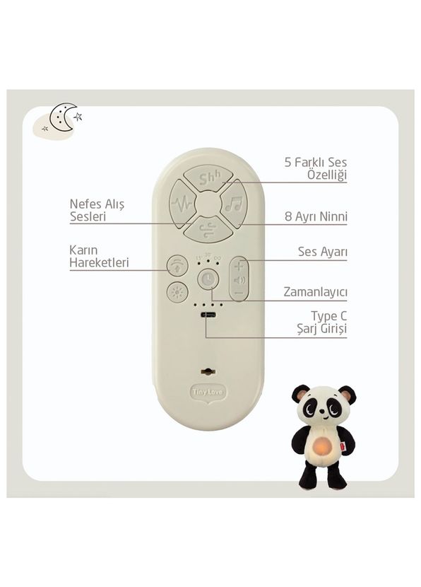 Tiny Love Black & White Collection Panda Plush Sleeping & Playmate - 2