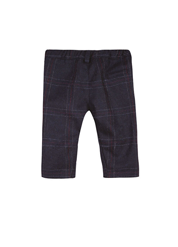 Tartine Et Chocolat Navy Blue Wool Checkered Boys' Trousers - 2