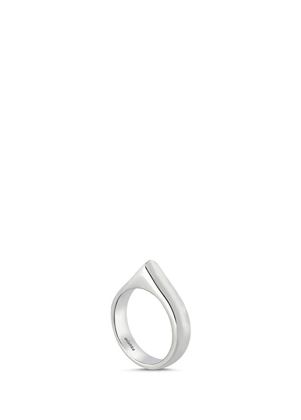 Mishka Simple Edge Köşeli 925 Ayar Gümüş Unisex Yüzük - 1