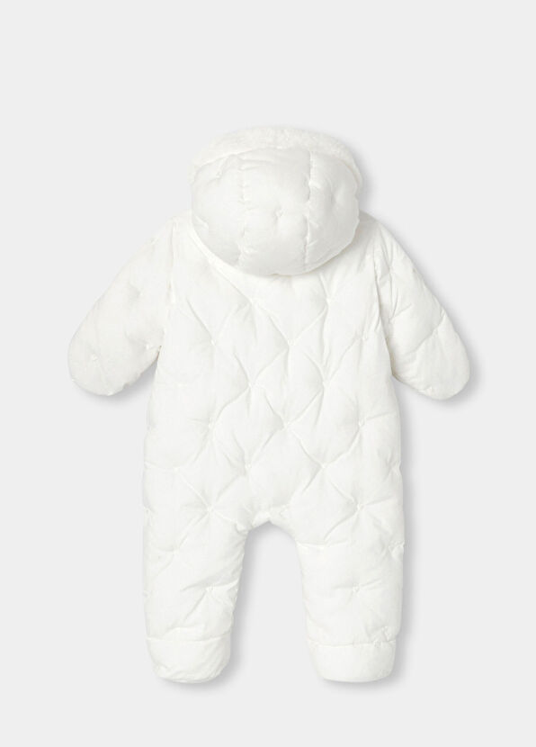 Jacadi Paris Kırık Beyaz Kapüşonlu Kız Bebek Astronot Tulum Mont - 2