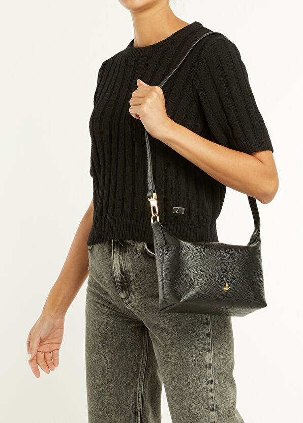 Beymen Club Siyah Kadın Deri Omuz Çantası - 2