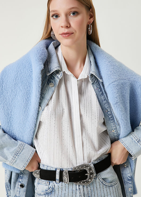 Beymen Club Hotfix Kırık Beyaz Oversize Gömlek - 2