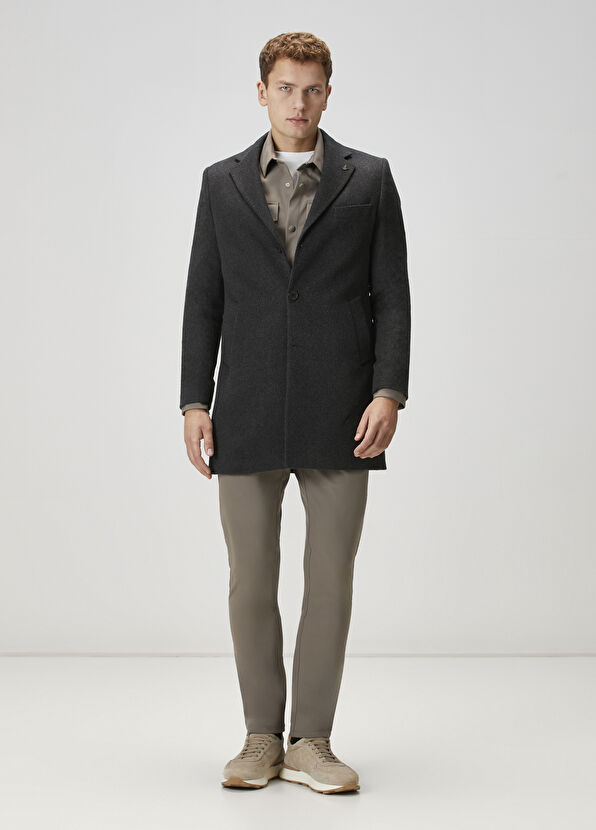 Beymen Club Anthracite Premium Italian Cashmere Overcoat - 2
