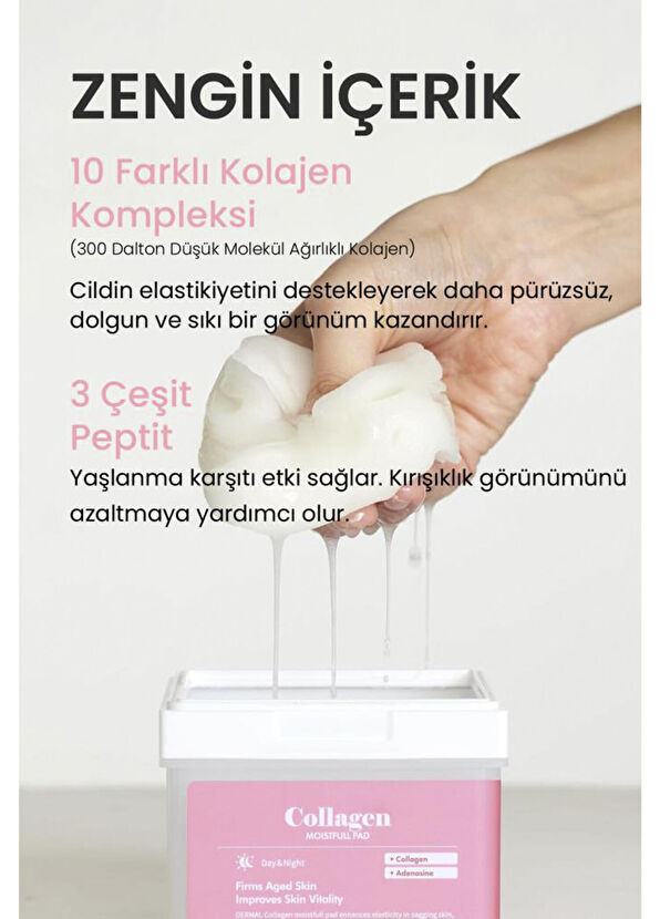 Dermal Kolajen Moistfull Pad Elastikiyet Artırıcı Tonik Pad 12 Adet - 4