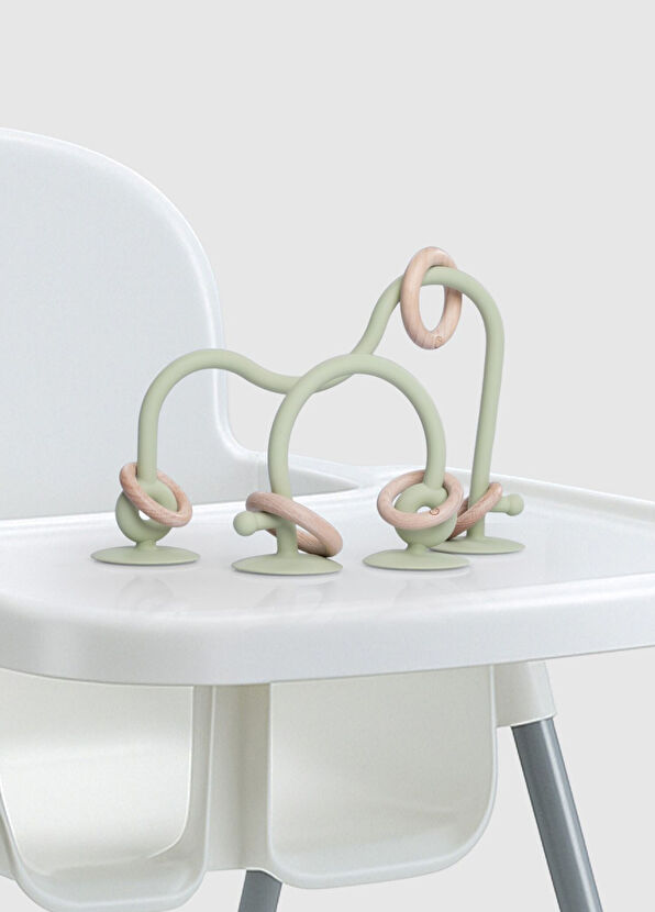 Yeşil Silikon Eğitici Mama Sandalyesi Oyuncağı - Görsel 3