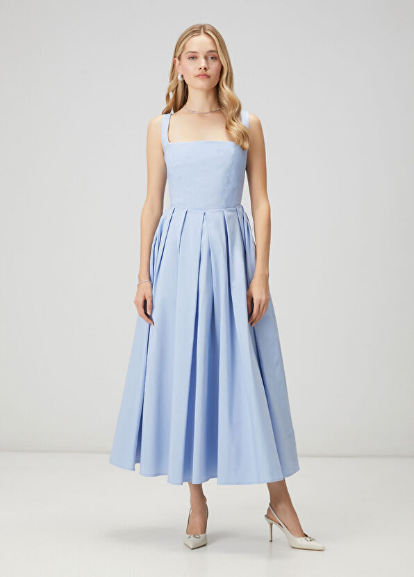 Beymen Club Blue Maxi Taffeta Dress - 3