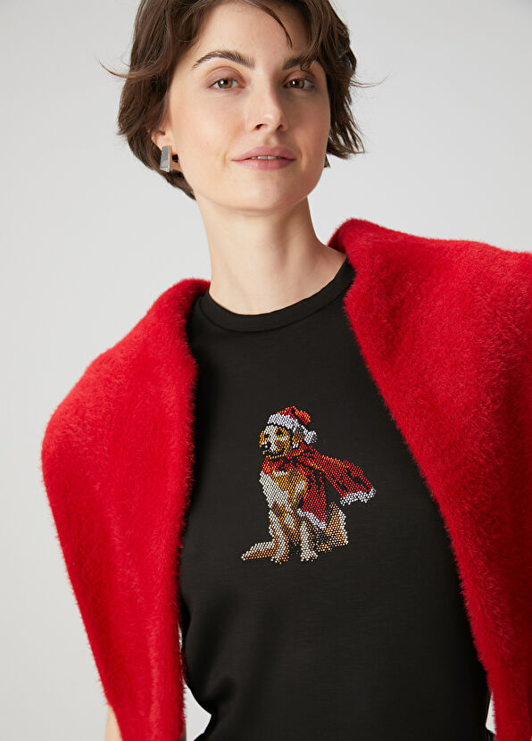 Beymen Club Black Hotfix Dog T-Shirt - 2