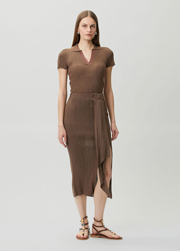 Join Us Brown Knit Blouse - 2