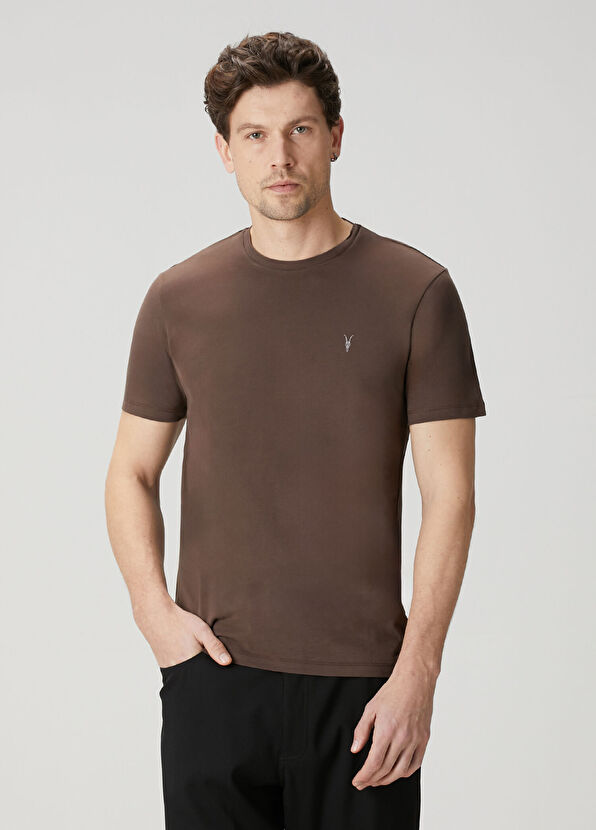 AllSaints Brace Brown Basic T-Shirt - 1