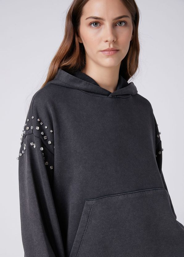 Beymen Club Anthracite Embellished Hoodie - 2
