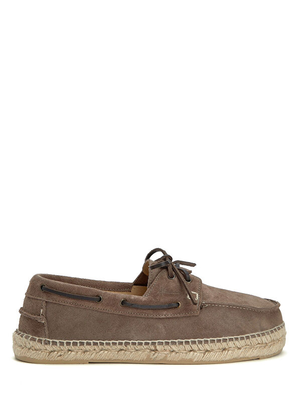 Manebi Dark Beige Men's Nubuck Espadrilles - 1