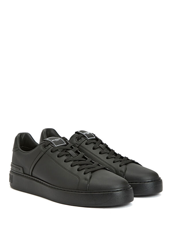 Balmain B-Court Siyah Beyaz Erkek Deri Sneaker - 2