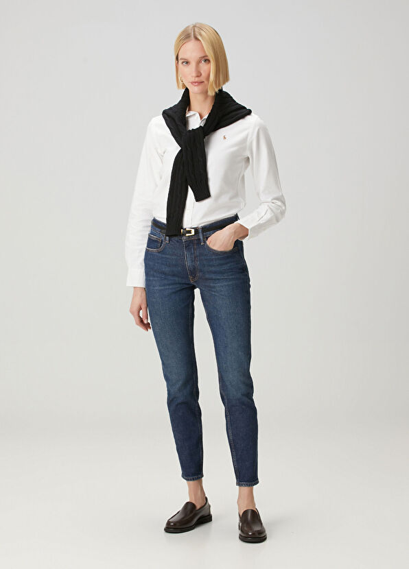 Custom Fit Beyaz Oxford Gömlek - Görsel 3