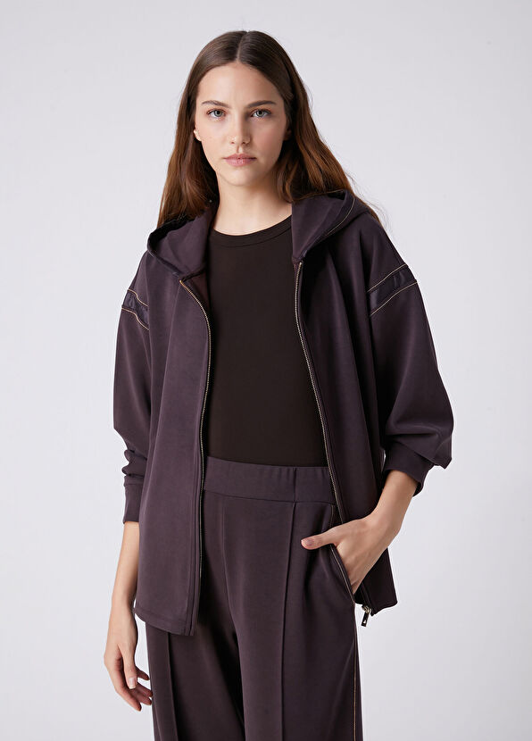 Beymen Club Plum Chain Detailed Hoodie - 1