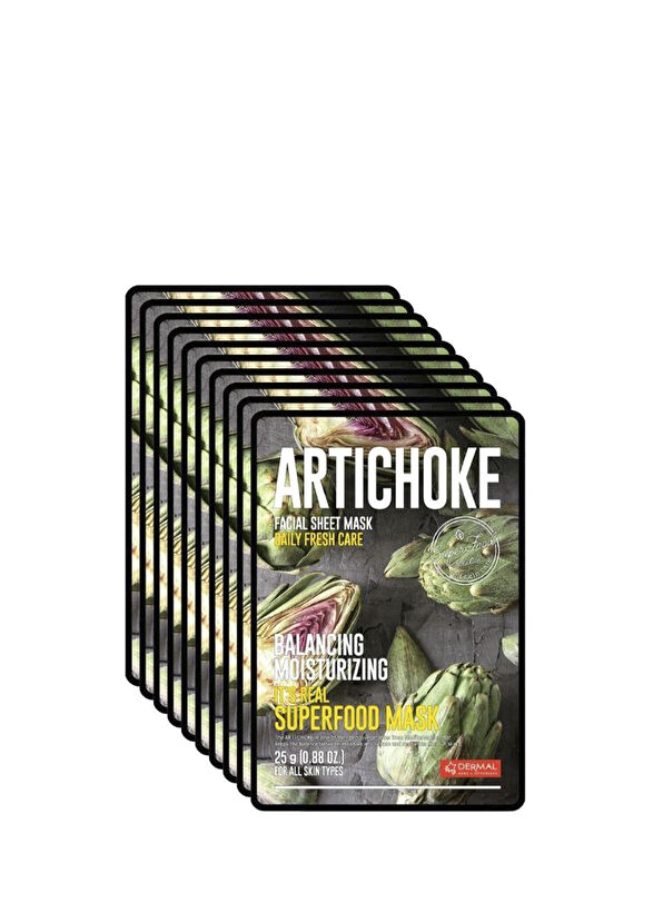 Dermal Artichoke Balancing and Moisturizing Artichoke Face Mask 10 x 25 gr - 1