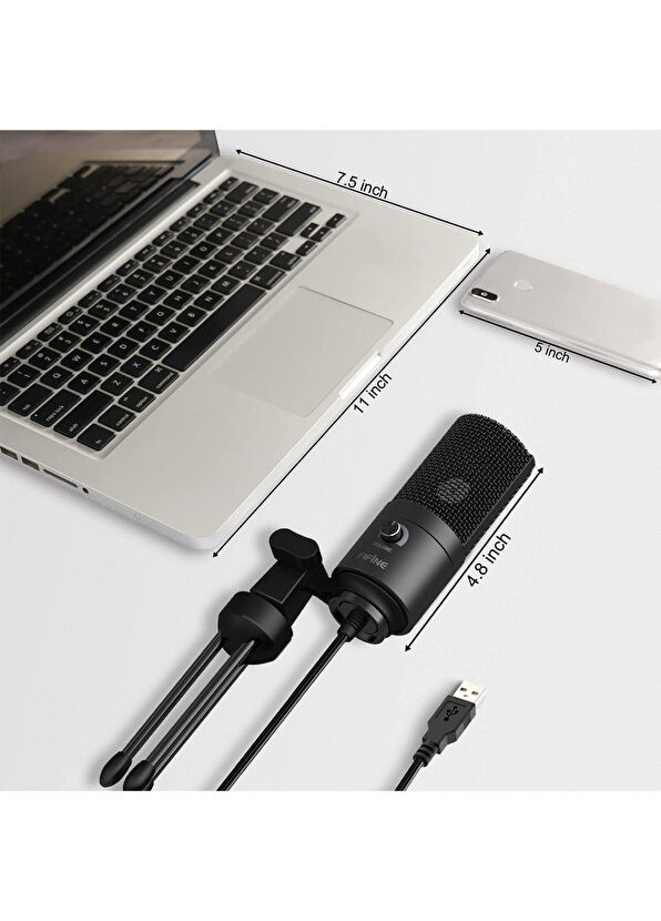 Fifine K669B USB Black Microphone - 4