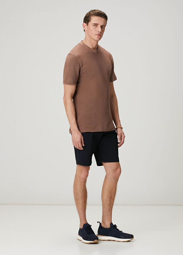 Beymen Club Kahverengi Relax Fit Pamuk Keten Pike T-shirt - 3