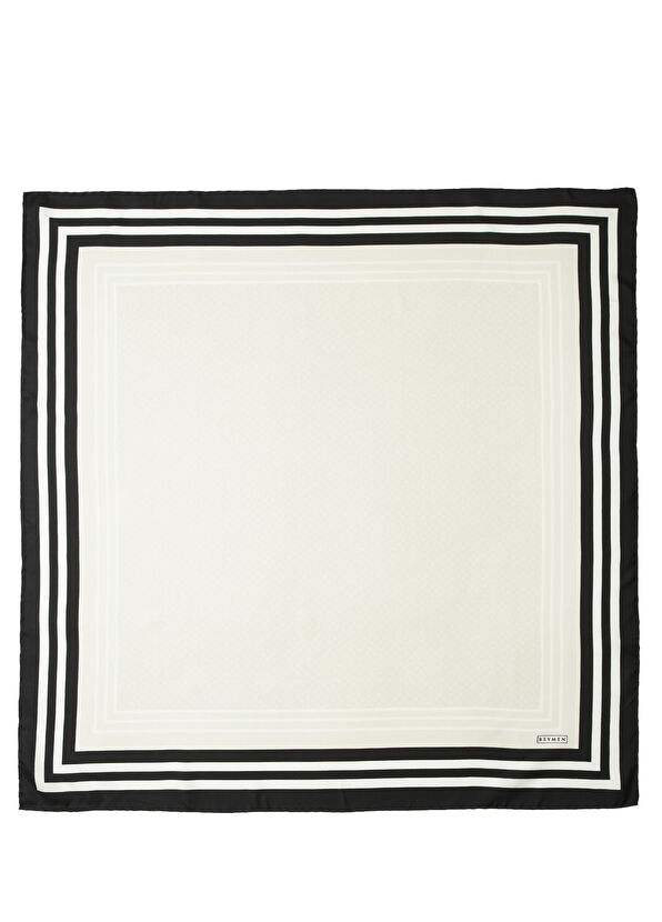 Beymen Nude Logo Desenli İpek Eşarp - 1