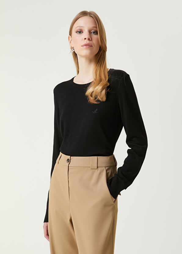 Beymen Club Black Logo Embroidered Knitwear - 1