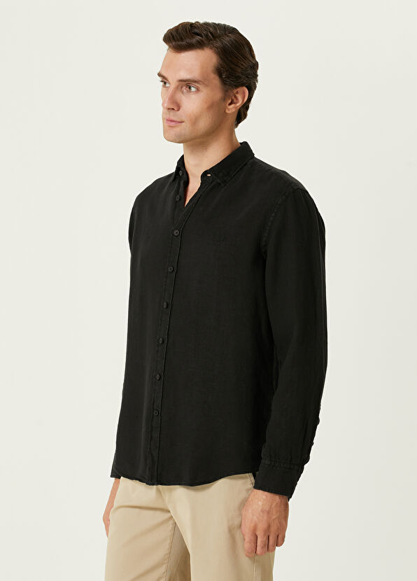 Beymen Club Comfort Fit Siyah Keten Gömlek - 2