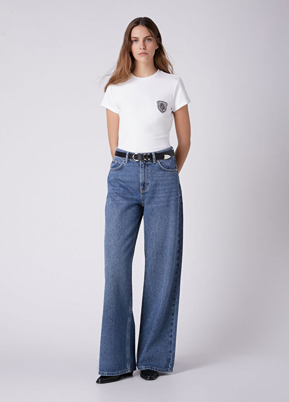 Beymen Club White Crystal Patch T-Shirt - 3