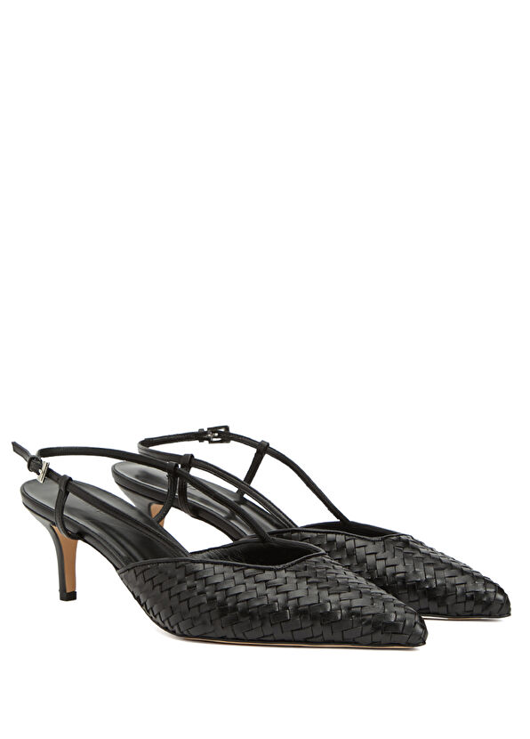 Beymen Club Black Braided Leather Pumps - 2
