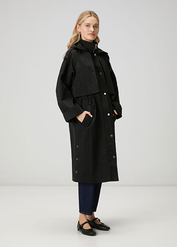 Beymen Club Siyah Kapüşonlu Pardösü - 2