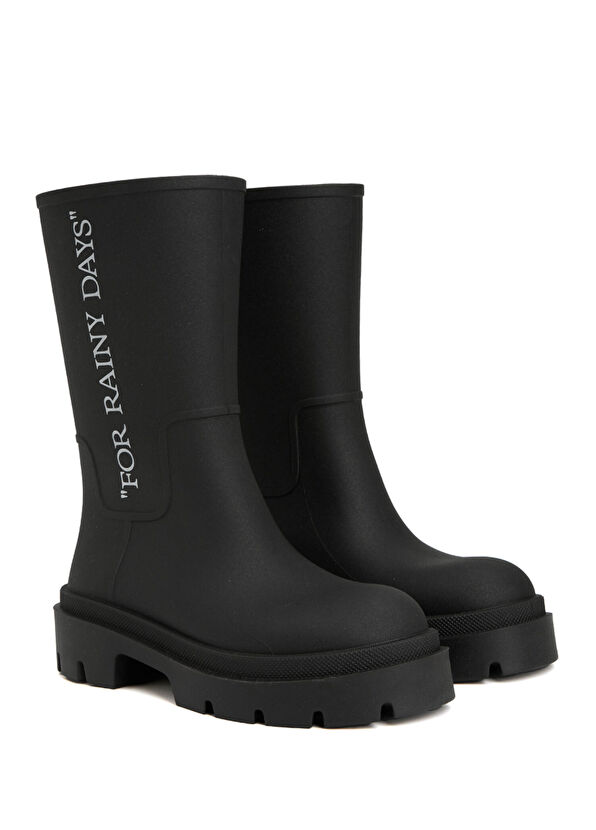 Siyah Beyaz Kadın Çizme - Görsel 3