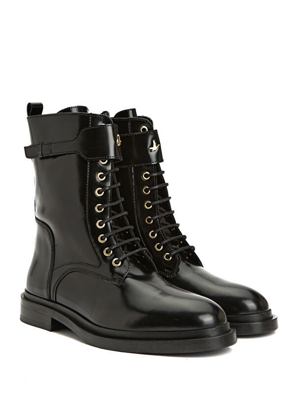 Beymen Club Women's Leather Boots With Black Logo - 2