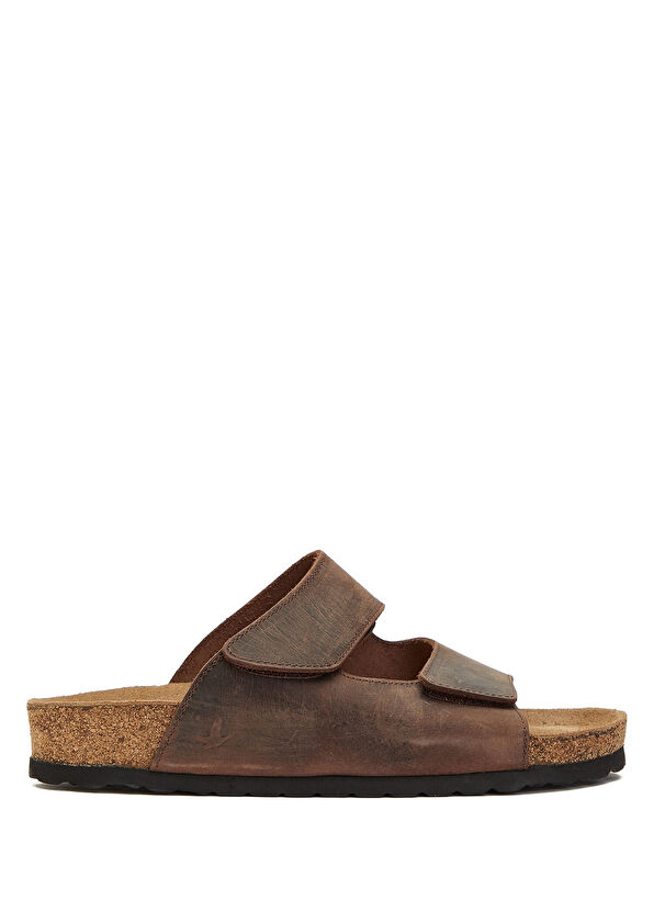 Beymen Club Dark Brown Men's Leather Slippers - 1