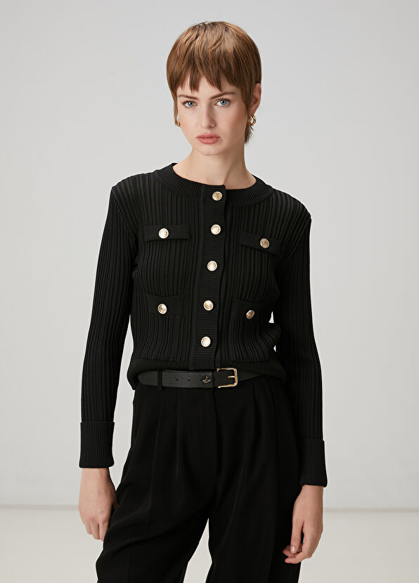 Siyah Ribli Triko Ceket Beymen Club Siyah Ribli Triko Ceket - 1