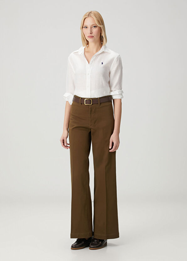 Classic Fit Beyaz Keten Gömlek - Görsel 3