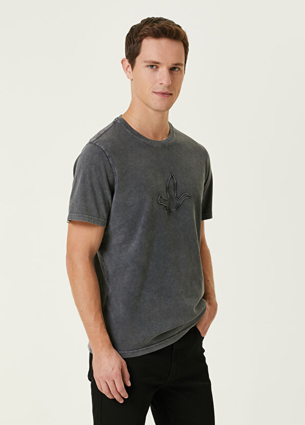 Beymen Club Antrasit Sargı Kaz Nakışlı T-shirt - 1
