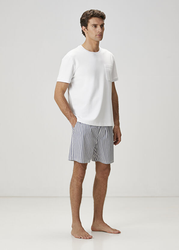 Beymen Club Lacivert Çizgi Desenli Pijama Seti - 3