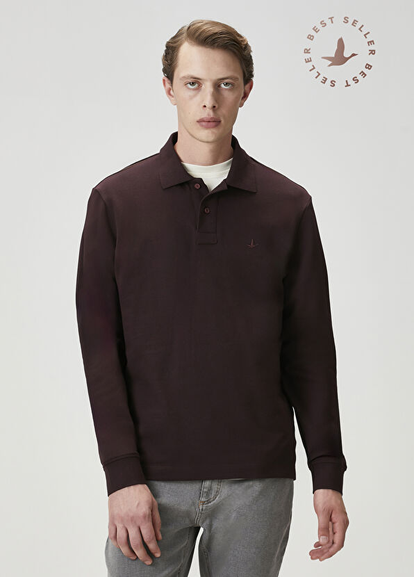 Beymen Club Comfort Fit Plum Polo Neck Sweatshirt - 1