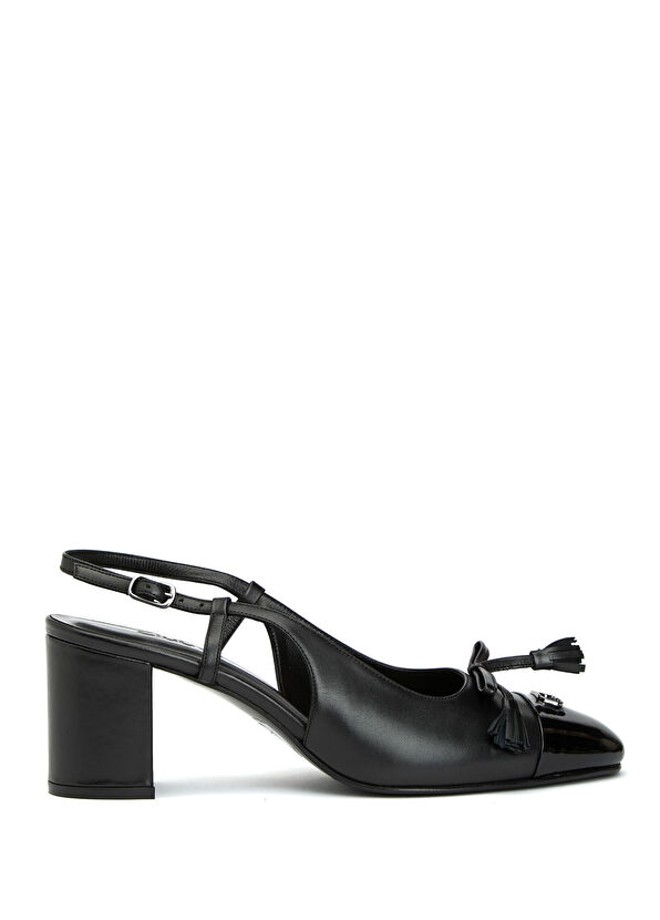 Beymen Club Black Thick Heeled Women's Leather Shoes - 1