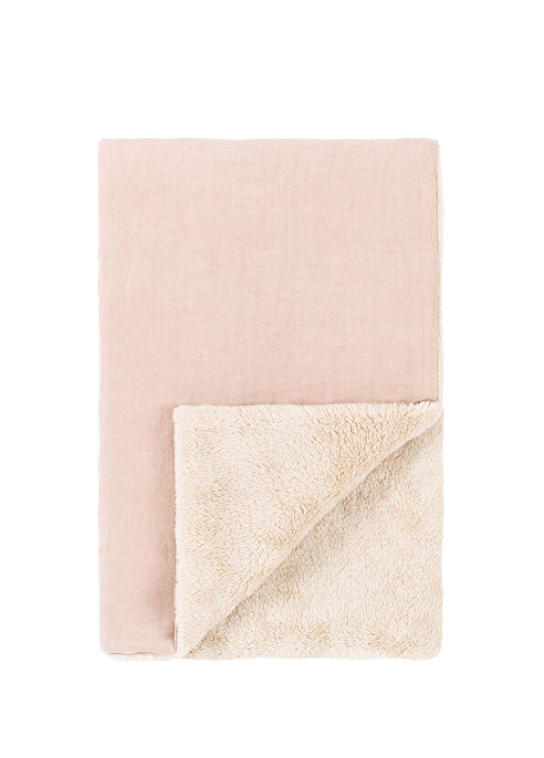 Nobodinoz L1N0 Mauve Pink Linen Baby Blanket - 3
